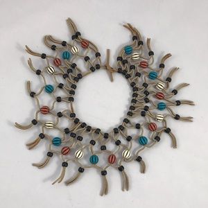 Choker collar statement leather lace necklace